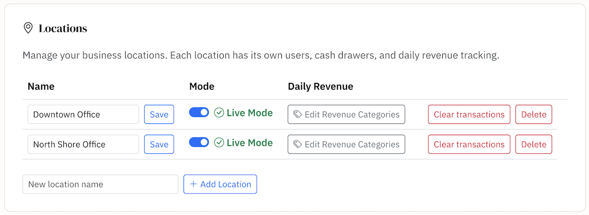 Set up your locations